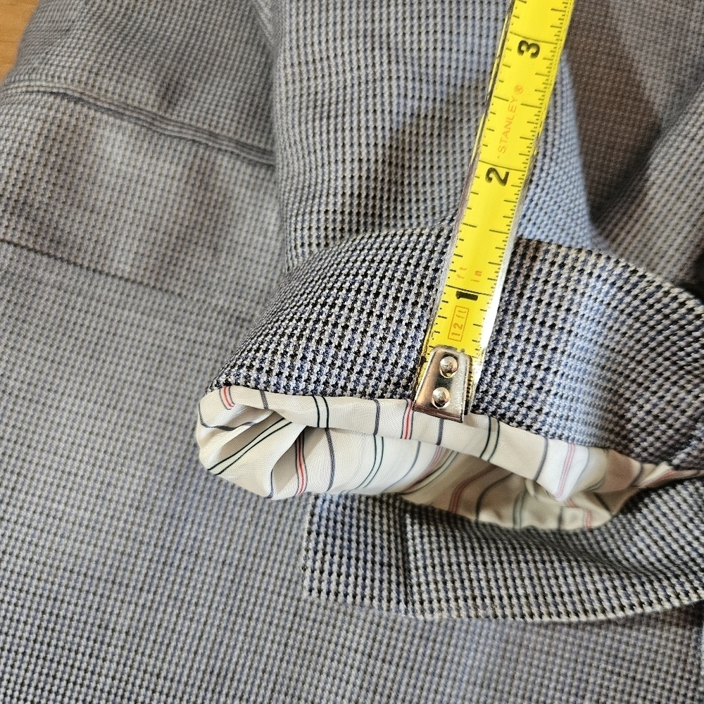 Ralph Ralph Lauren Silk Blue Gray Houndstooth Print Sport Coat Blazer Size 40R - Picture 11 of 15